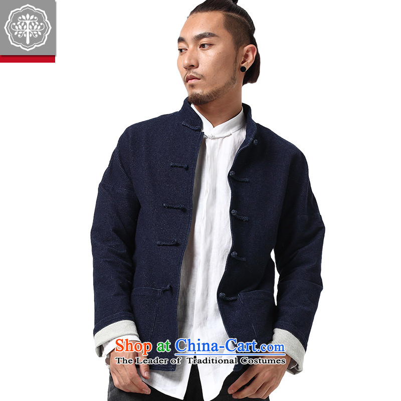To Tree China wind men 2015 autumn and winter Tang dynasty male long-sleeved manually tray clip corduroy cowboy jacket Shek Cyan 165/S, EYENSREE Tree (Context) , , , shopping on the Internet