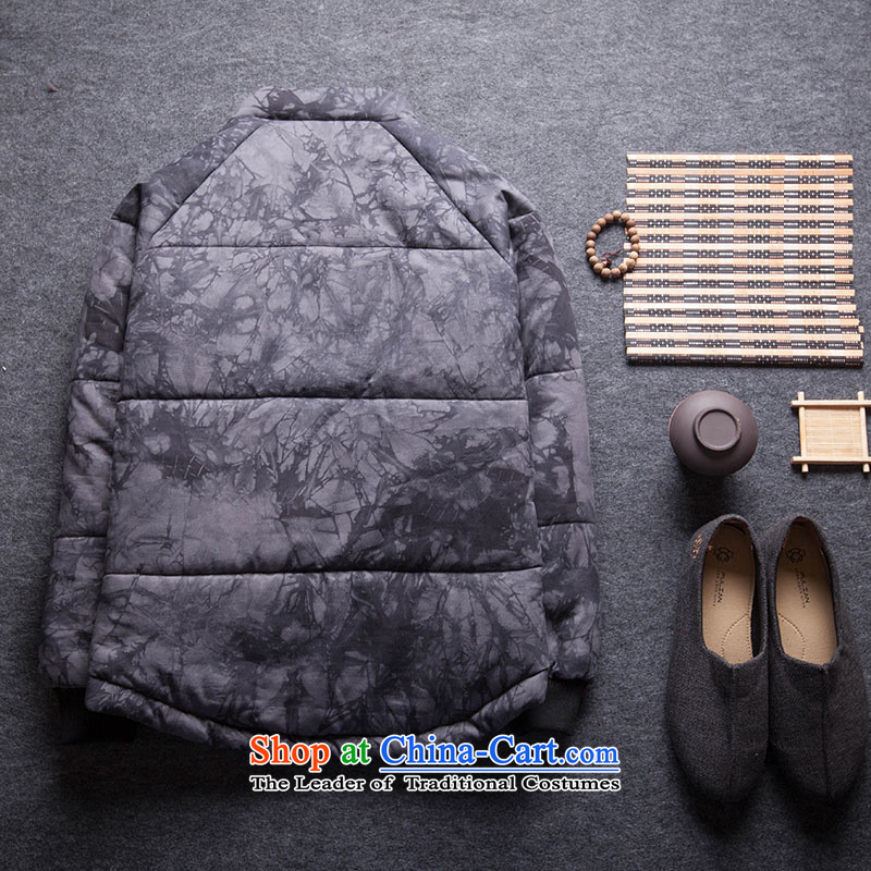 Dan Jie Shi winter new men of ethnic Chinese landscape painting cotton printing and dyeing men's jackets cotton short clip, leather Han-navy blue floral M picture, prices, brand platters! The elections are supplied in the national character of distribution, so action, buy now enjoy more preferential! As soon as possible.