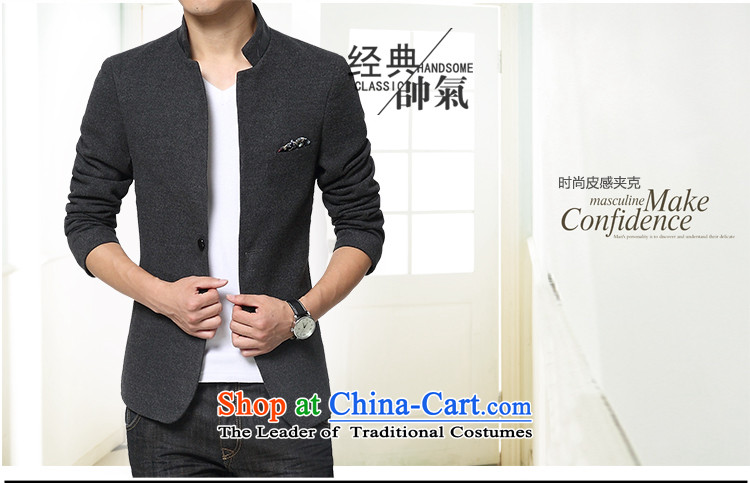 Dan JIE SHI JIE SHI (DAN) 2015 autumn and winter Chinese tunic suit the new Small Business suit male Sau San Korean male Chinese tunic jacket blue casual L picture, prices, brand platters! The elections are supplied in the national character of distribution, so action, buy now enjoy more preferential! As soon as possible.