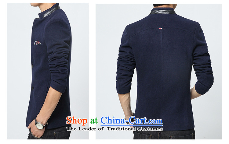 Dan JIE SHI JIE SHI (DAN) 2015 autumn and winter Chinese tunic suit the new Small Business suit male Sau San Korean male Chinese tunic jacket blue casual L picture, prices, brand platters! The elections are supplied in the national character of distribution, so action, buy now enjoy more preferential! As soon as possible.