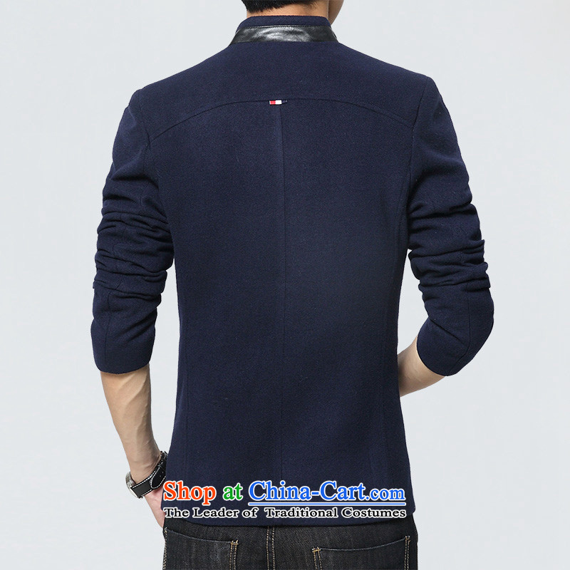 Dan JIE SHI JIE SHI (DAN) 2015 autumn and winter Chinese tunic suit the new Small Business suit male Sau San Korean male Chinese tunic jacket blue casual L,K328ICACNE,,, shopping on the Internet