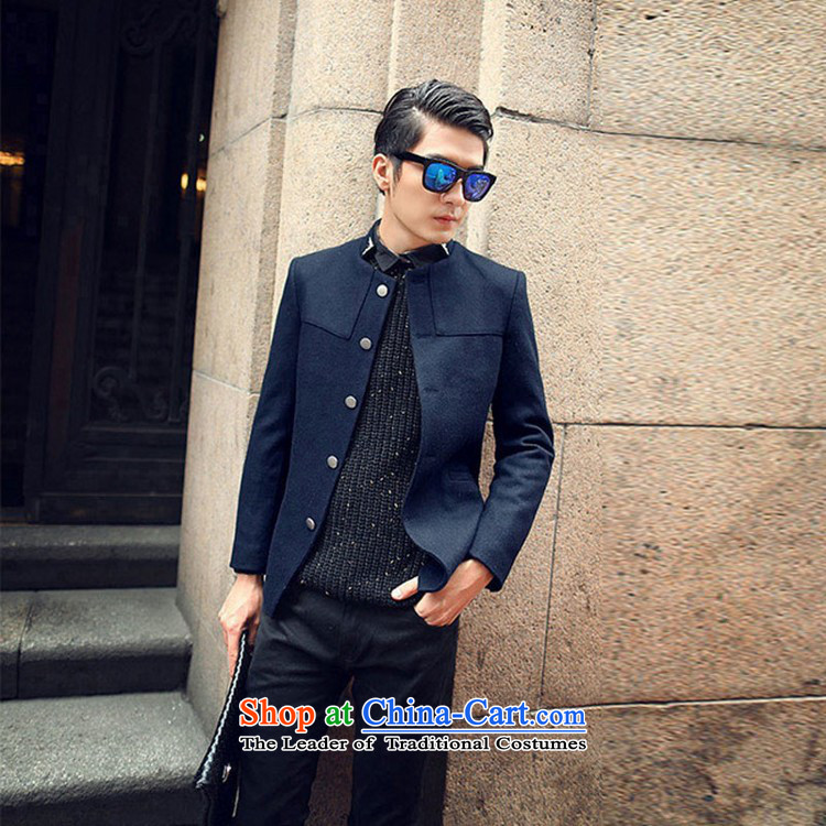 Happy Times 2014 autumn and winter new men men Korean leisure jacket collar wool a Sau San Chinese tunic dark blue L picture, prices, brand platters! The elections are supplied in the national character of distribution, so action, buy now enjoy more preferential! As soon as possible.