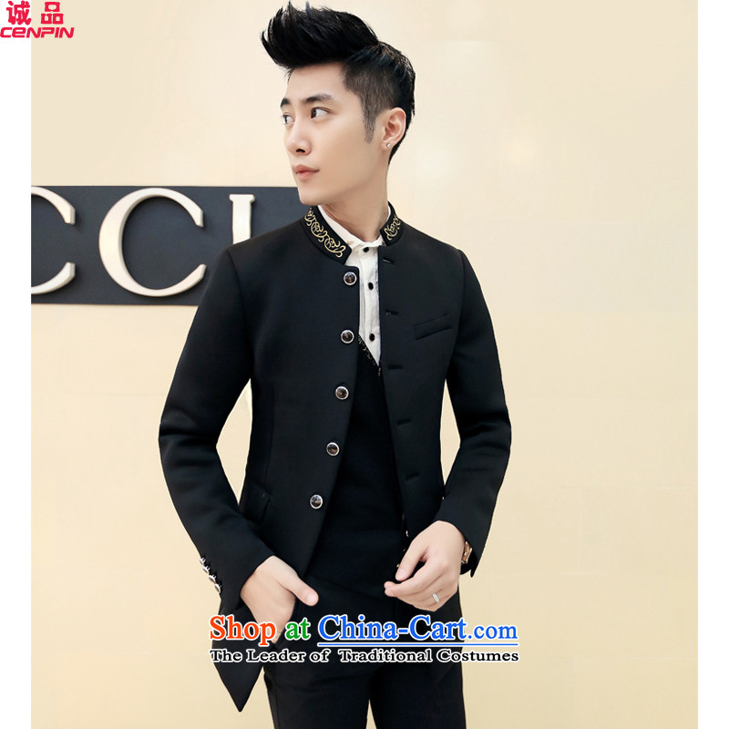  2015 Autumn and Winter Eslite New Chinese tunic collar jacket Korean fashion Sau San Men's Jackets DY04 black 53/481 Eslite (CENPIN) , , , shopping on the Internet