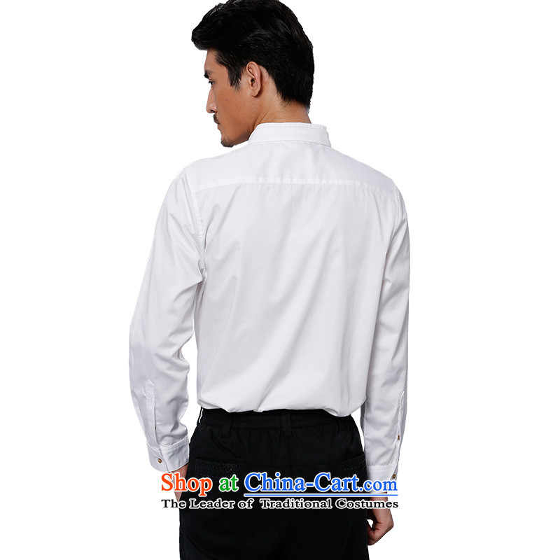 To Tang Dynasty Dragon 2015 autumn and winter New China wind men pure cotton knots business 15157 white long-sleeved shirt 46 to lung , , , shopping on the Internet