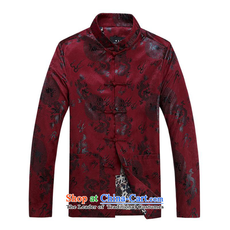 Tang dynasty male jacket coat long-sleeved thick cotton warm in the older men Tang dynasty father replace 2015 autumn and winter new products fu shou plus cotton red 190,JACK EVIS,,, shopping on the Internet