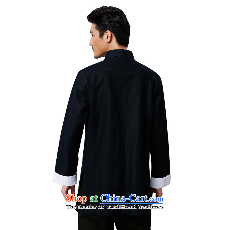 To Tang Dynasty Dragon 2015 autumn and winter New China wind men tray clip cotton jacket 15573 Deep Blue dark blue 50, to lung , , , shopping on the Internet