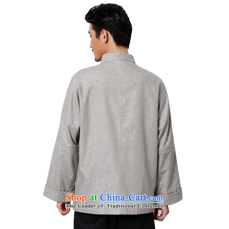 To Tang Dynasty Dragon 2015 autumn and winter New China wind men folder to the doffers detained jacket 15597 Light Gray Light Gray 53/481 to lung , , , shopping on the Internet