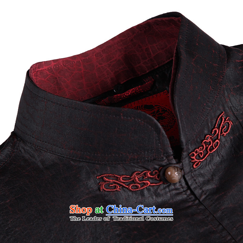 To Tang dynasty dragon autumn and winter, China wind in older men detained Heung-cloud color clip yarn jacket 12898 dark red dark red 44, to lung , , , shopping on the Internet