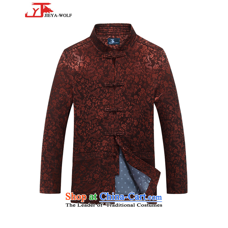 - Wolf JIEYA-WOLF, New Package Tang dynasty men's autumn and winter jackets version is smart casual jacket sheikhs wind Tai Chi Kit deep red 185/XXL,JIEYA-WOLF,,, shopping on the Internet