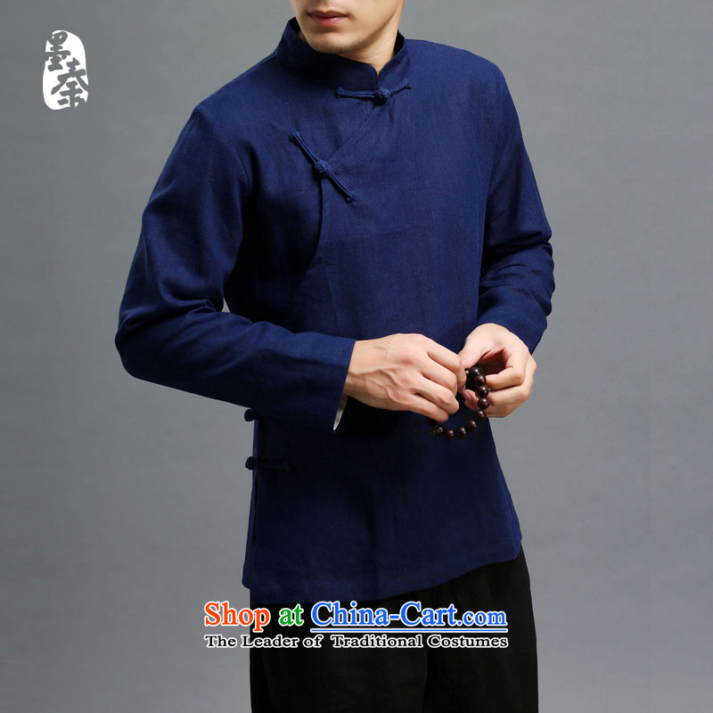 The qin designer original autumn New China wind cotton linen tray clip Tang dynasty youth leisure jacket mqxs22013 Dark Blue /, ink Qin , , , shopping on the Internet