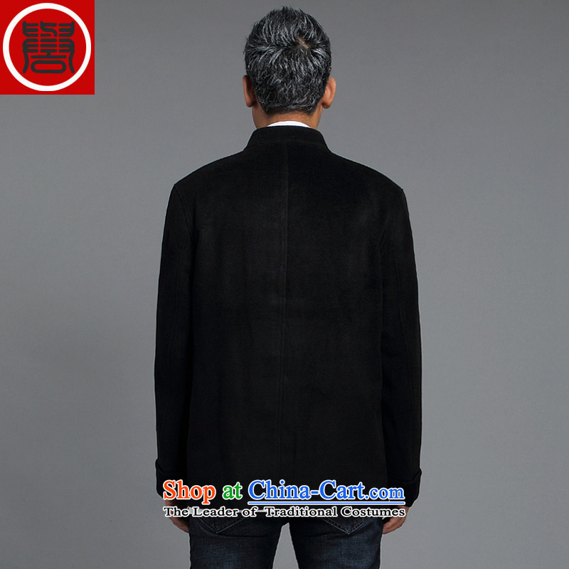 Renowned China wind Tang Dynasty Chinese men's long-sleeved jacket in elderly men casual taxi Tang dynasty autumn and winter coats black XXXL, renowned (CHIYU) , , , shopping on the Internet