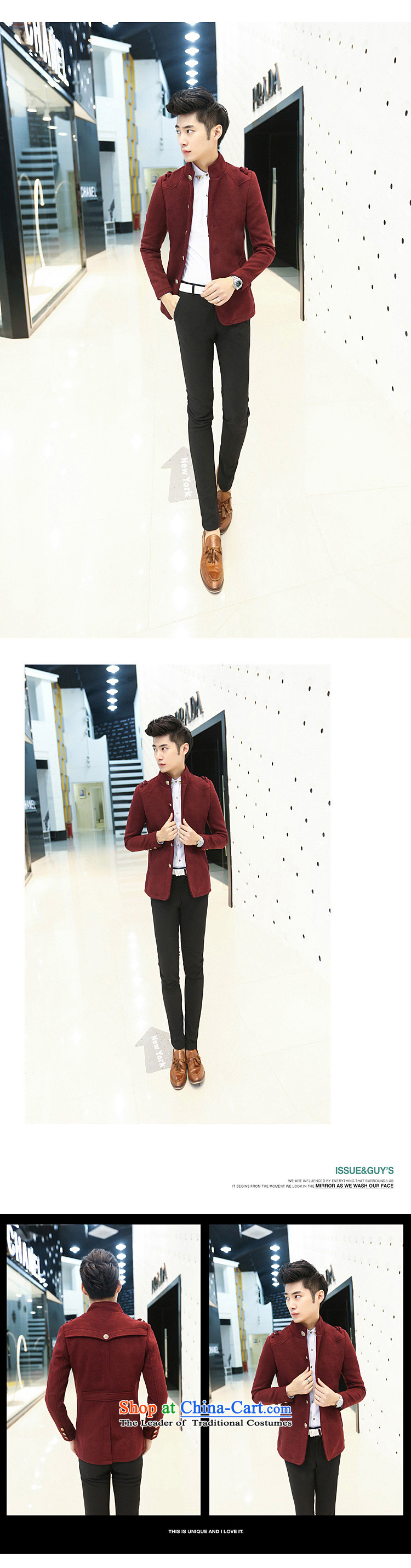 Dan Jie Shi 2015 autumn and winter new smart casual male Korean young trendy retro Sau San leisure? The Chinese tunic wind jacket and wine red XL corresponds to code a picture, prices, brand platters! The elections are supplied in the national character of distribution, so action, buy now enjoy more preferential! As soon as possible.