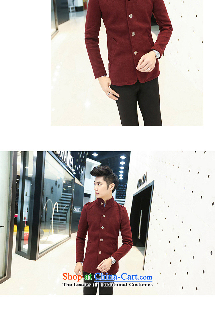 Dan Jie Shi 2015 autumn and winter new smart casual male Korean young trendy retro Sau San leisure? The Chinese tunic wind jacket and wine red XL corresponds to code a picture, prices, brand platters! The elections are supplied in the national character of distribution, so action, buy now enjoy more preferential! As soon as possible.