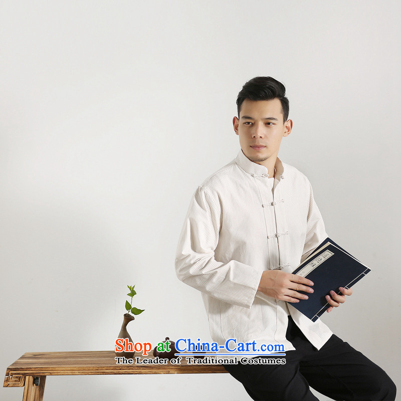 The autumn and winter new national costumes men Tang Dynasty Chinese tunic characteristics clothing Tang dynasty male Han-long-sleeved JSL017YZ white 185 Spring Latitude , , , shopping on the Internet