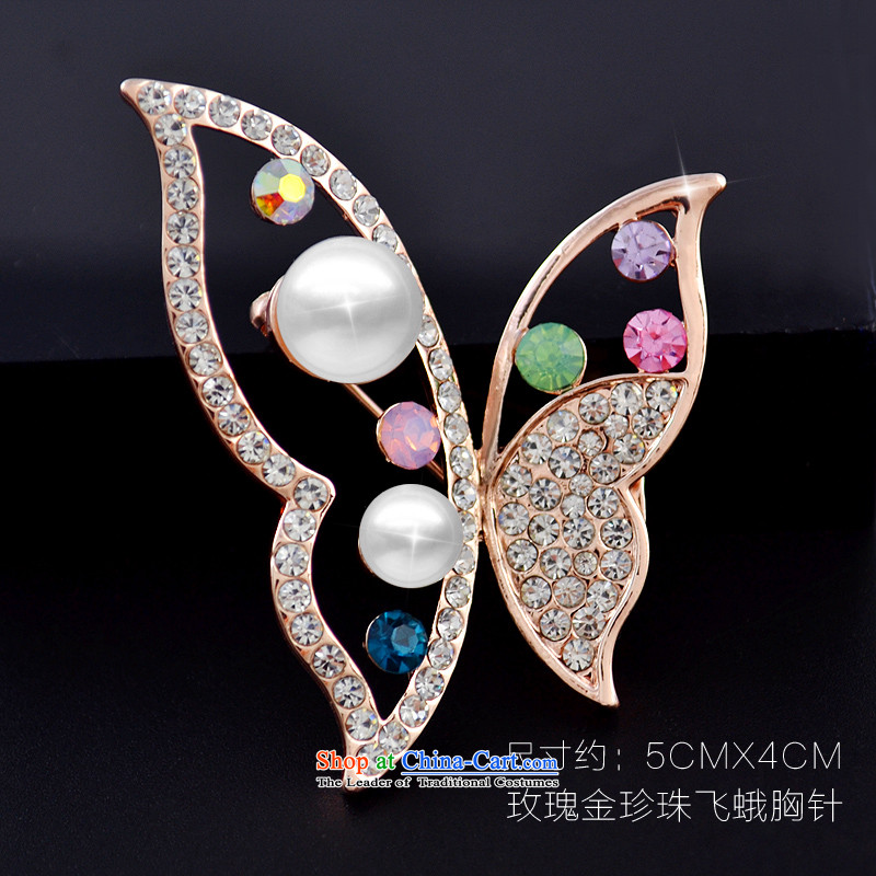Retro brooches female Korean fashion Chest Flower silk scarf clip brooches two suits with a pin lapel pin jewelry rose gold pearl moth brooches