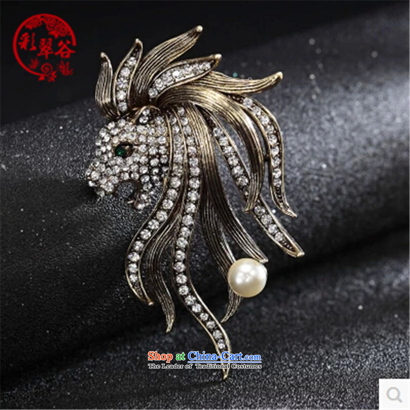 Hong Kong is also the paper clip velley suit chest flower decoration badge badge jewelry gift ancient Gold