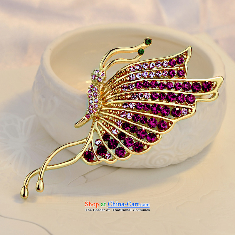 Mrs Ingrid or brooches upscale female Chest Flower retro jewelry Artificial Crystal Light Purple Butterfly, Mrs Ingrid or shopping on the Internet has been pressed.