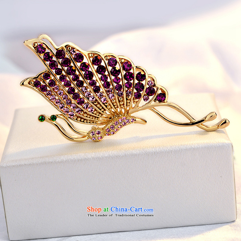 Mrs Ingrid or brooches upscale female Chest Flower retro jewelry Artificial Crystal Light Purple Butterfly, Mrs Ingrid or shopping on the Internet has been pressed.