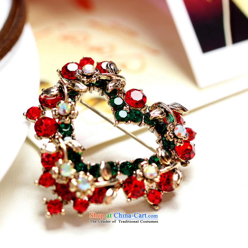 Card Lomé Brooches Korean stylish crystal heart-shaped upscale love wreath Chest Flower Heart Pin buckle shawl Christmas elegantly decorated with ornaments ,CAROMAY,,, holiday gift shopping on the Internet