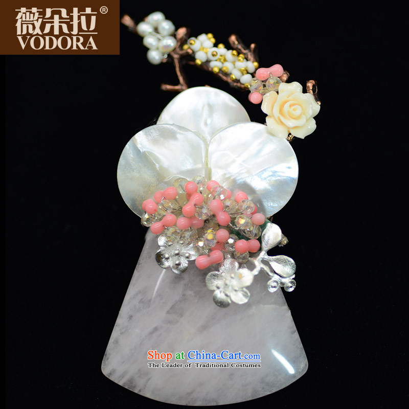 Ms Audrey EU's VODORA Korean natural stone colored flowers of the Addis Ababa retro brooches clip, Korean female temperament jewelry Chest Flower Korean flower silver leaf powder to the undersheet diamond, Ms Audrey EU (VODORA) , , , shopping on the Inter