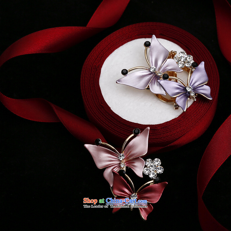 In accordance with the Korean female brooches Sleek and versatile brooches Chest Flower silk scarf clip brooches upscale girls butterfly clip brooches tie san lover, in accordance with the gift of purple (equte) , , , shopping on the Internet