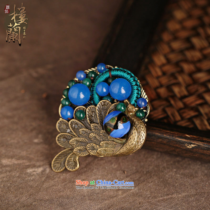 Peacock Blue Glaze brooches ethnic accessories sweater coats of nostalgia for the paper clip Chest Flower decorations, possession of the United States has been pressed female shopping on the Internet