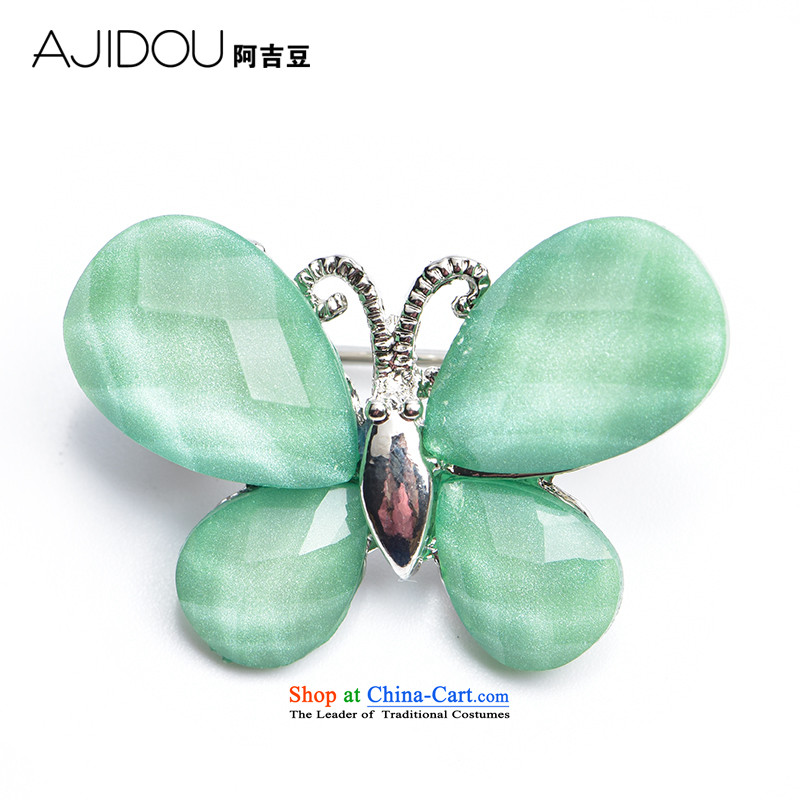 The Korea Aguirre AJIDOU version Chest Flower stylish green leaves the emulation crystal brooches accessories to the undersheet popular Jewelry Ornaments Green
