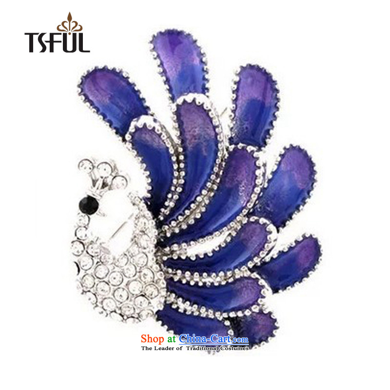   The Korean version of the upscale peacock tsful Chest Flower opals retro brooches marriage Chest Flower Clothing Accessories ,tsful,,, orange shopping on the Internet