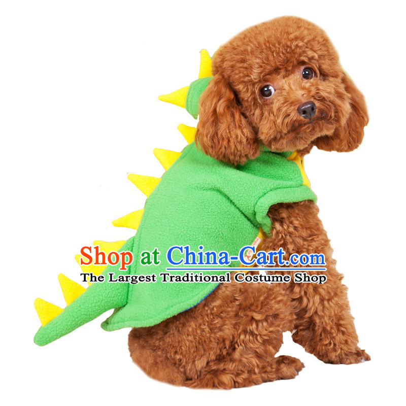 Huayuan pets tedu dog clothes dinosaur morph replacing snow, Labortex Xiong dog clothing small dog pet supplies green XL_chest 40_44cm