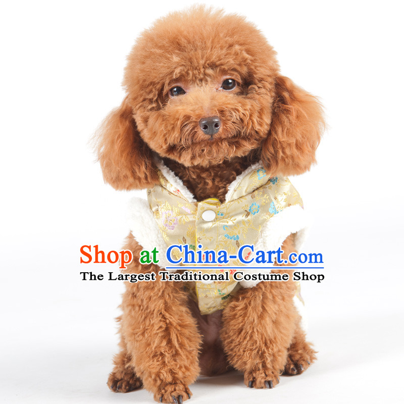 Huayuan dog Tang pets in the four-Legged Dog clothes autumn and winter clothing tedu thick new year than small dogs Xiong ãþòâ robe puppies dog clothes pet supplies yellow double thick M-chest 37-42cm, Huayuan claptrap (hoopet) , , , shopping on the Inter