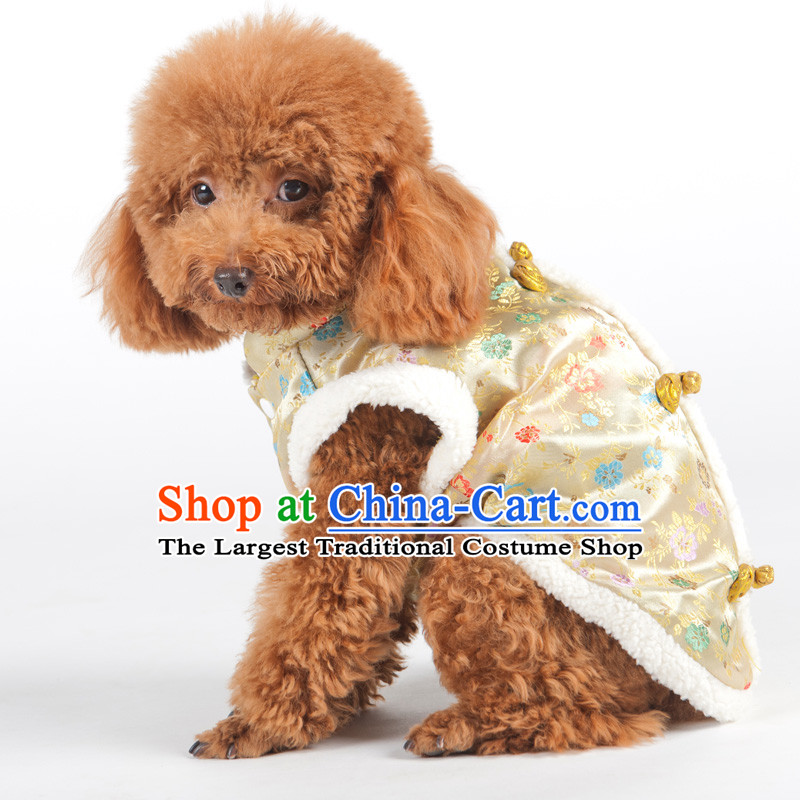 Huayuan dog Tang pets in the four-Legged Dog clothes autumn and winter clothing tedu thick new year than small dogs Xiong ãþòâ robe puppies dog clothes pet supplies yellow double thick M-chest 37-42cm, Huayuan claptrap (hoopet) , , , shopping on the Inter