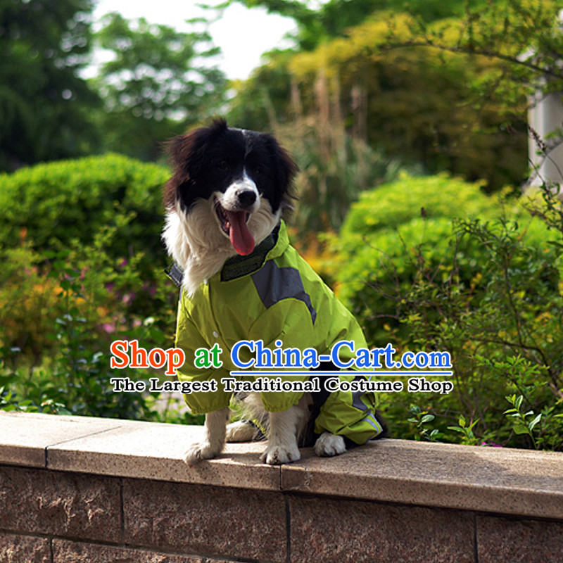 Pet dog rain clothing. Large Dogs Emergency Unit of three large dogs to gross margin the raincoat raincoat C3A1004 mustard green 3_11A, ASIA