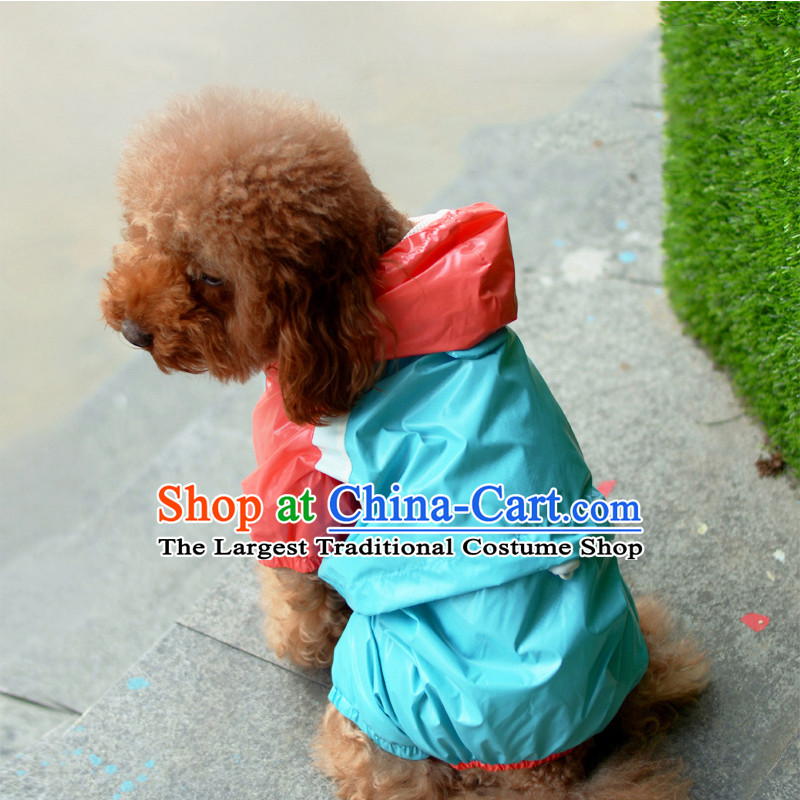 Dog rain clothes pets tedu four feet, raincoat waterproof rain poncho small dog dog raincoat C3A10 Magenta 5 - Reference back long 35CM- chest 46-53CM,HI-PRO,,, shopping on the Internet