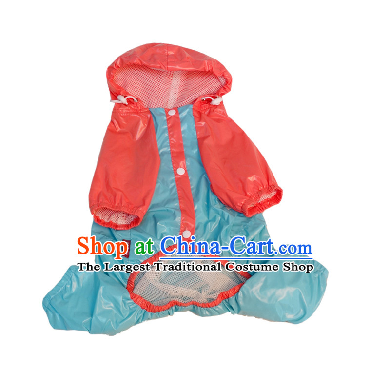 Dog rain clothes pets tedu four feet, raincoat waterproof rain poncho small dog dog raincoat C3A10 light blue 4 - Reference back long 30CM- chest 41-47CM,HI-PRO,,, shopping on the Internet