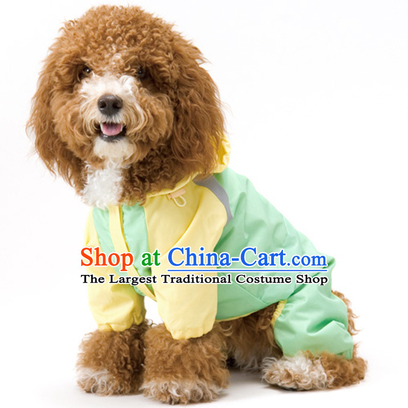 The Japanese love of pets four feet, raincoat dog raincoat pet raincoat rain poncho pets dress champagne green number 5