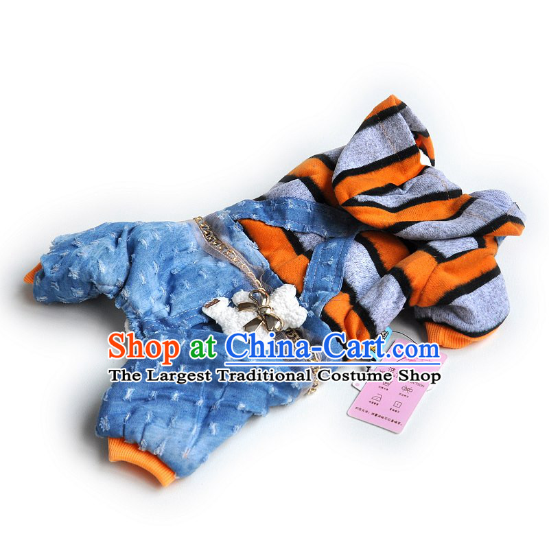 Chukchi pets dogs clothes clothes 2015 dog costume autumn and winter coat four legs with warm tedu sweater vibrant orange _ L 6_9 catty