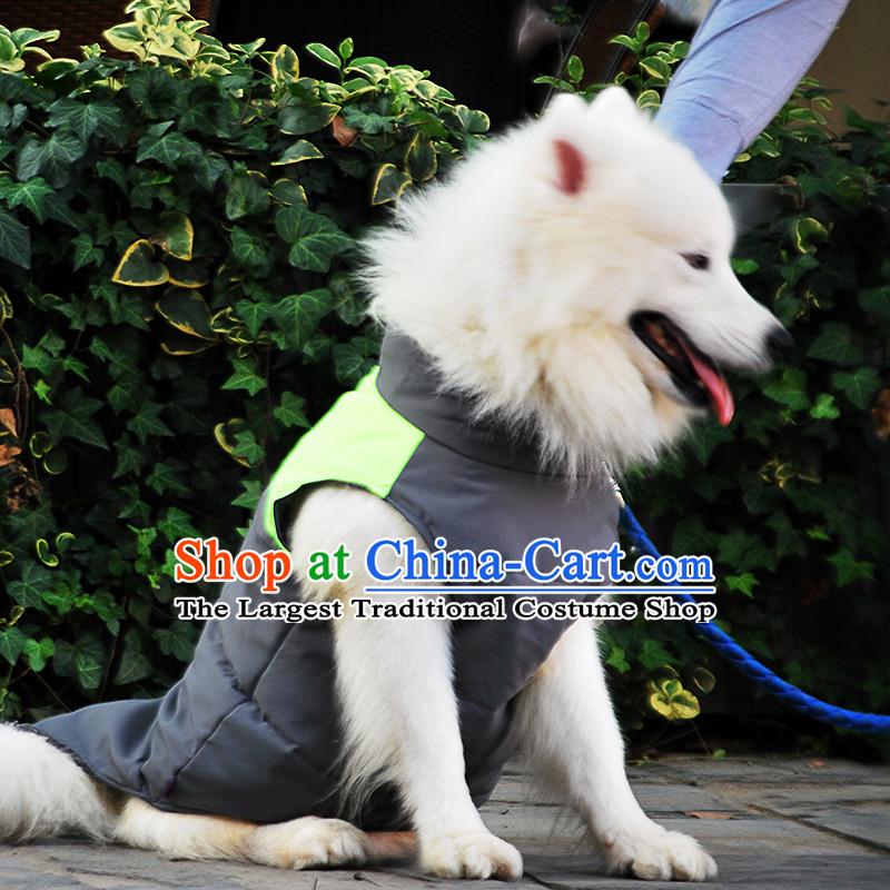 Pet dog warm winter clothing gross clothes Samoa Benaiah dogs in large dogs clothes, a mustard green 10 _Applicable back long 60CM chest 69_74CM neck of about 40