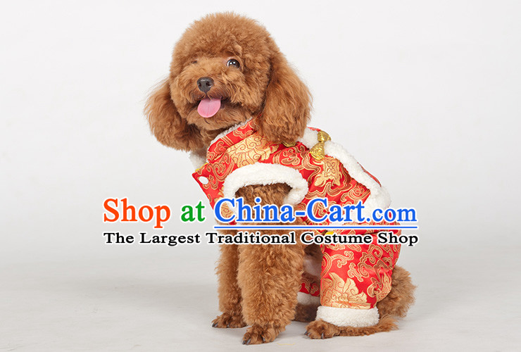 Dog Chinese clothing pets thick warm new year four-pin small dog cotton robe tedu autumn and winter clothing 13Y0035G double four feet thick (red), Tang dynasty XS- chest 30-34cm picture, prices, brand platters! The elections are supplied in the national character of distribution, so action, buy now enjoy more preferential! As soon as possible.