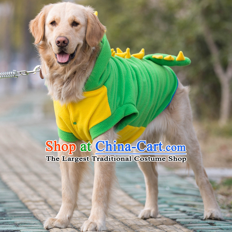 Huayuan pet dogs large clothes hoopet clothes morph replace spring and autumn warm clothes dog gross pet dress green dinosaur morph replacing 7XL- chest 82-86cm, Huayuan claptrap (hoopet) , , , shopping on the Internet