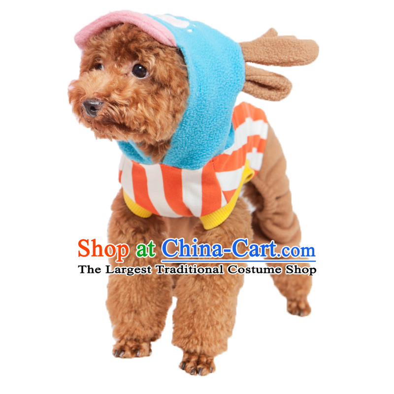 Dog clothes tedu autumn and winter open_footed pet clothes corduroy Joe bar morph replacing orange _ thick, L_back long 30_35cm