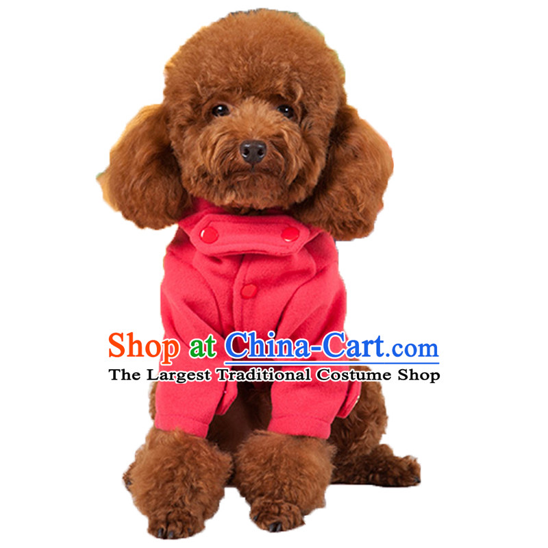 Hua Yuan hoopet dog clothes pet windbreaker tedu vip than small dogs clothes Xiong clothing dog autumn and winter clothing red horns windbreaker L_chest 40_45cm
