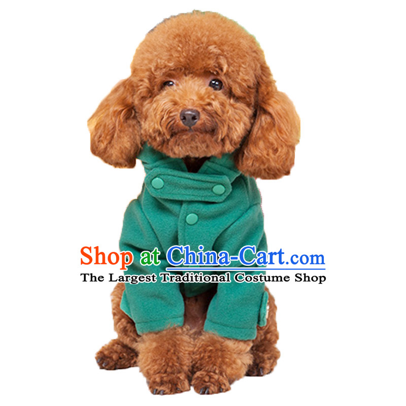 Hua Yuan hoopet dog clothes pet windbreaker tedu vip than small dogs clothes Xiong clothing dog autumn and winter clothing green horns windbreaker S_chest 31_36cm