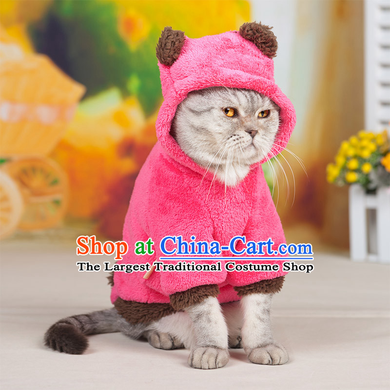 The autumn and winter clothing cats hoopet pets morph replacing cat street clothes in red pussy clothes chest 37_43cm M