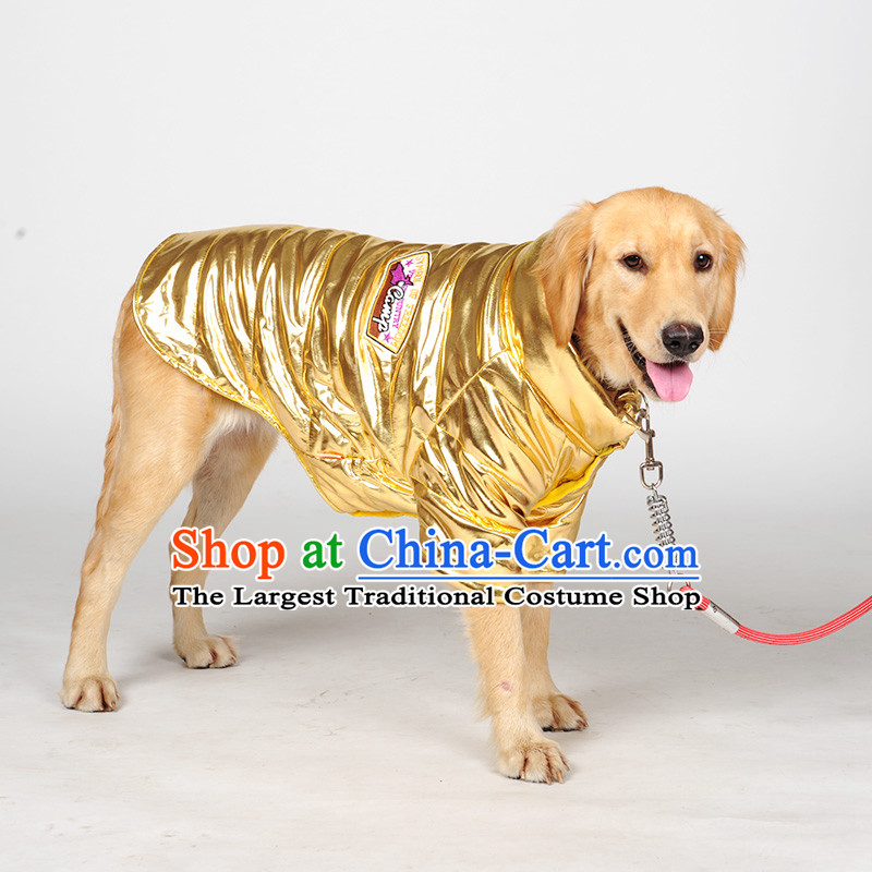 Special clearance large dog dog clothes pet dogs medium_large dog ãþòâ warm Samoa yergin gross Fall_Winter Collections Gold Coat 5XL_ 72_76cm chest