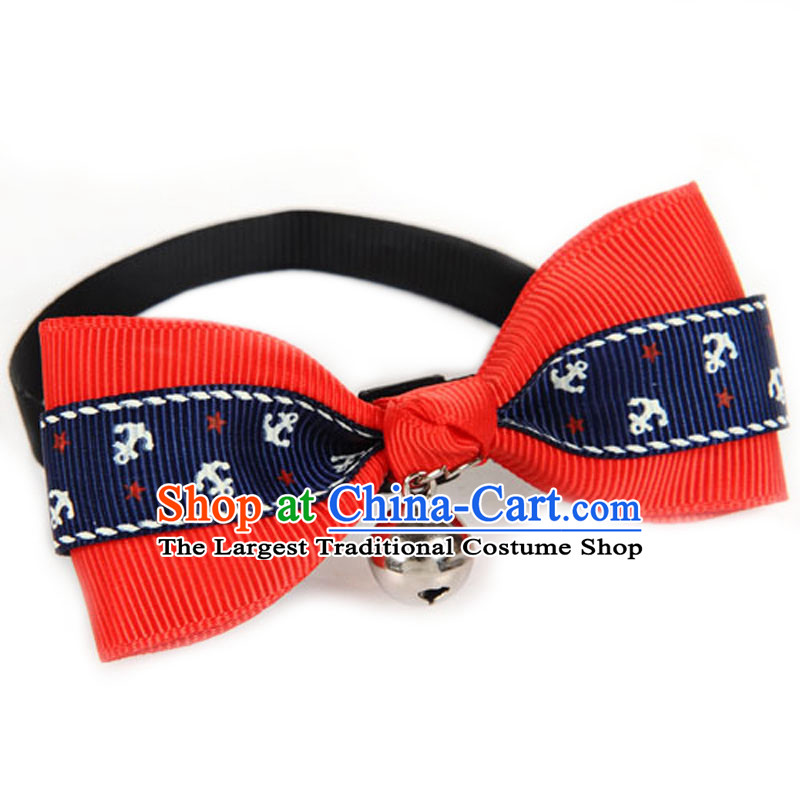 Huayuan hoopet a ring the bell to the British wind bow pet bow tie tedu kitten alike dog Clothing Accessories red sailor S