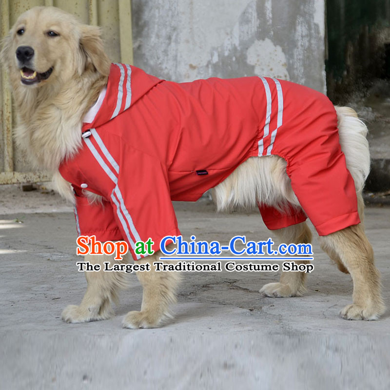 Dog clothes raincoat spring and summer load tedu than Xiong Hiromi Small dogs clothes double four_Legged Dog waterproof raincoat Red 4XL