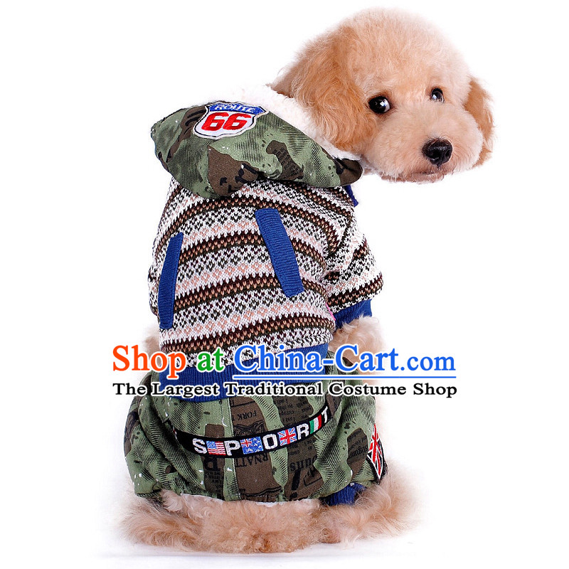 Chukchi 2015 romantic camouflage clothes pet dog denim dress dog four legs autumn and winter clothing tedu puppies Army Green XL_super_large 9_13 catty