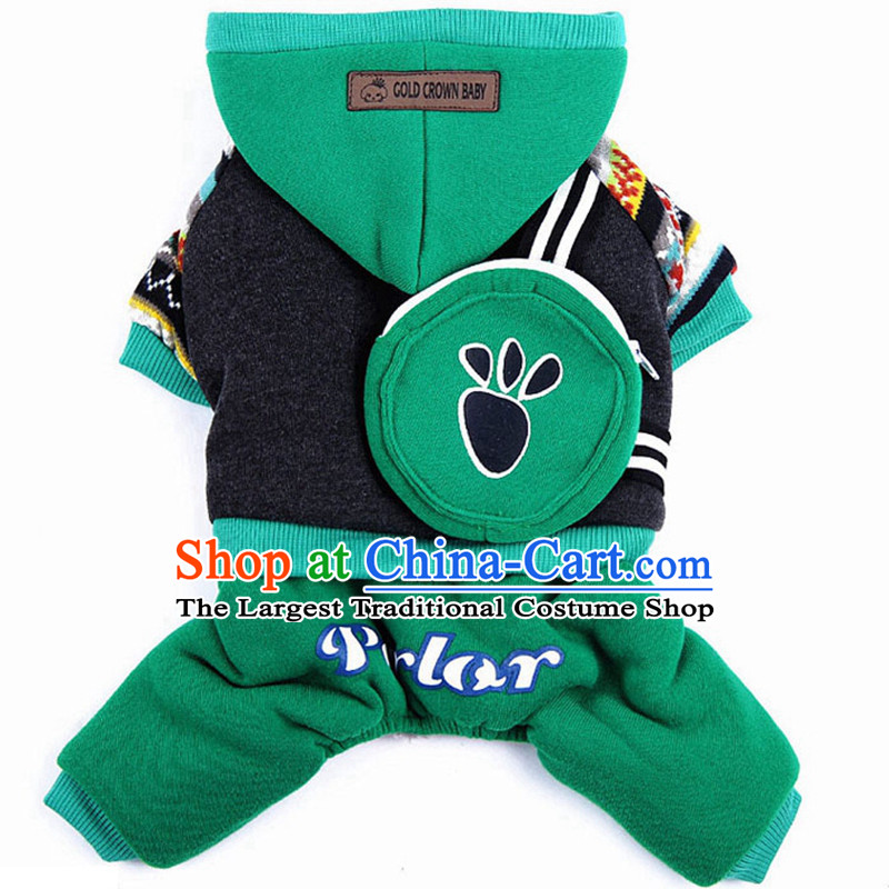 Chukchi dog pets in the winter clothing fashions ãþòâ cotton coat four legs robe warm tedu pet supplies backpack forest _ Green M4_6 catty