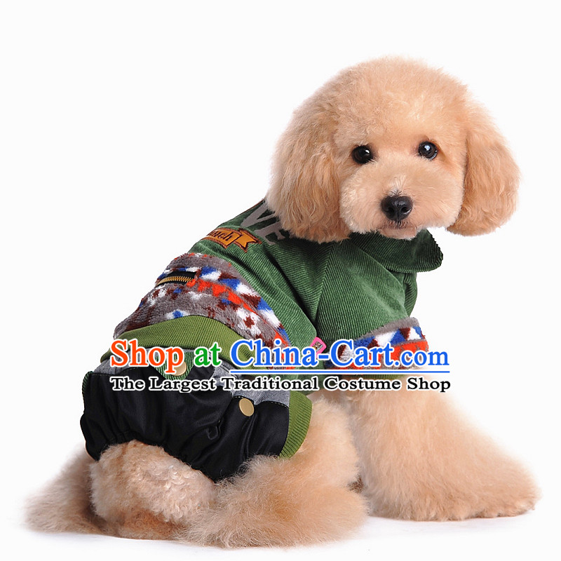 Chukchi pets dogs clothes clothes 2015 dog costume autumn and winter coat four legs with warm sweater Love_me_ tedu green L 6_9 catty