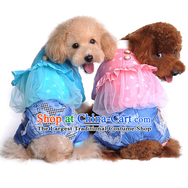 Chukchi pets dogs clothes clothes 2015 dog costume autumn and winter coat four legs with warm tedu sweater angel wings _ Pink S 2_3 catty